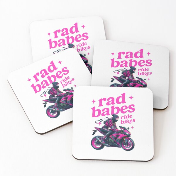 Item preview, Rad Babes Ride Bikes - Motorcycle - Street Bike - Pink Text designed and sold by RaceDayRags.
