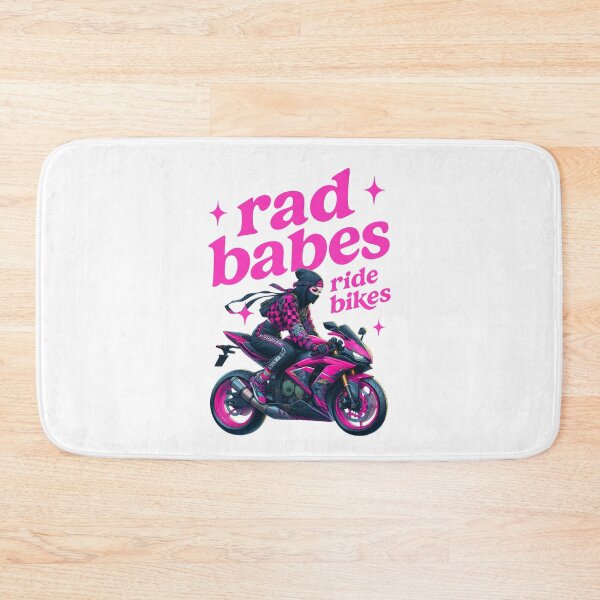 Item preview, Rad Babes Ride Bikes - Motorcycle - Street Bike - Pink Text designed and sold by RaceDayRags.