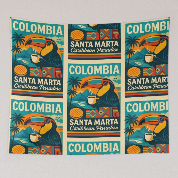 Item preview, Colombia Santa Marta Poster – Caribbean Paradise Travel Art designed and sold by ReyDeLaCalle.