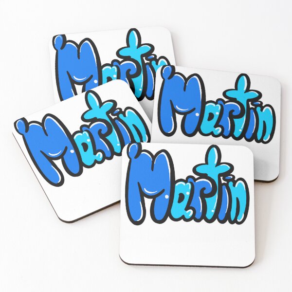 Item preview, Martin Top 100 popular boys and men name Blue graffiti bubble letters Personalized Custom Name gift ideas for Martin designed and sold by Artonmytee.