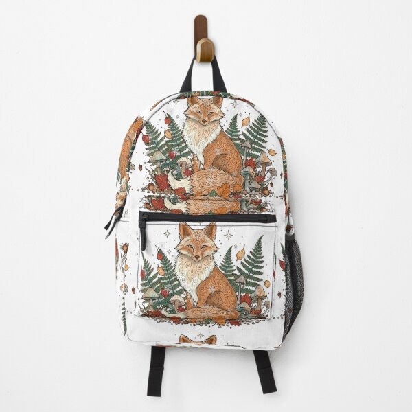 Item preview, Magical Fox with Autumn Ferns and Glowing Stars Fine Line Illustration 2026 designed and sold by  Ojo de Lilith.