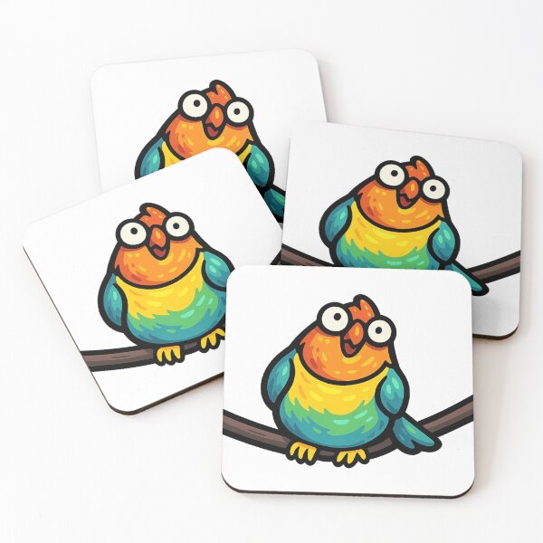 Item preview, Rainbow Parrot Cartoon designed and sold by CanSparkleArt.