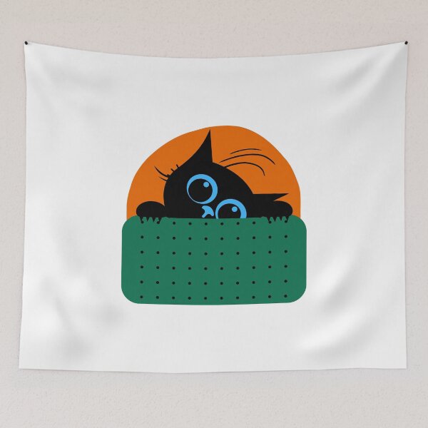 Item preview, Peekaboo Cat – Minimalist Retro Illustration designed and sold by mawelly.