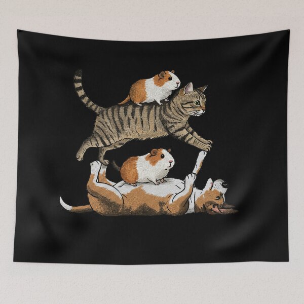 Item preview, Funny Animal Yoga Stack Cat Dog designed and sold by TeeARTHY.