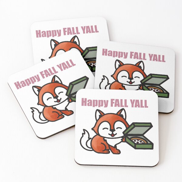 Item preview, Happy Fall Y’all | Cute Fox with Pizza | Autumn Digital Art designed and sold by AnnanArt.
