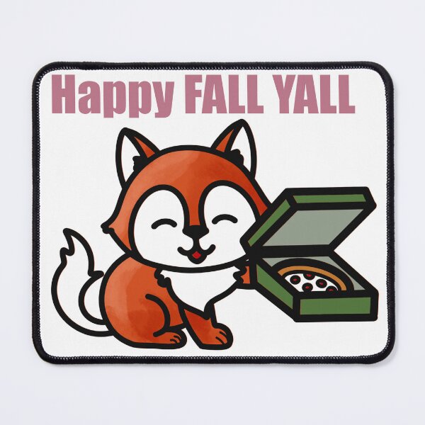 Item preview, Happy Fall Y’all | Cute Fox with Pizza | Autumn Digital Art designed and sold by AnnanArt.