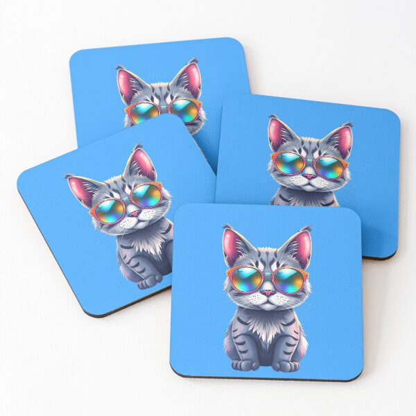 Item preview, Ethereal Disco Cat in Neon Lighting designed and sold by ArtComixHaven.