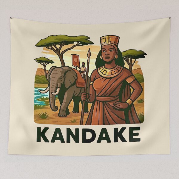 Item preview, Kandake of Kush with Elephant Caravan - Nubia, Africa designed and sold by Myra365Art.