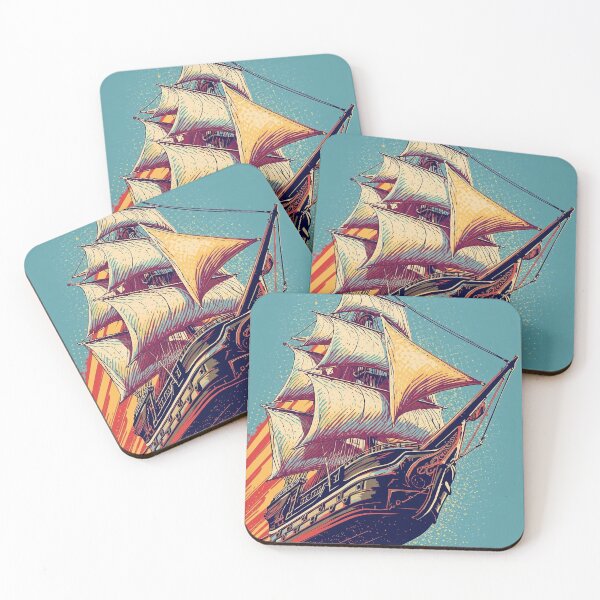 Item preview, Flying Pirate Ship Popart designed and sold by Pivi's Design.