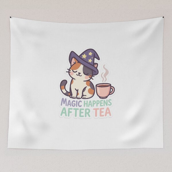 Item preview, Cat –  Magic Happens After Tea designed and sold by CrazyMop_.