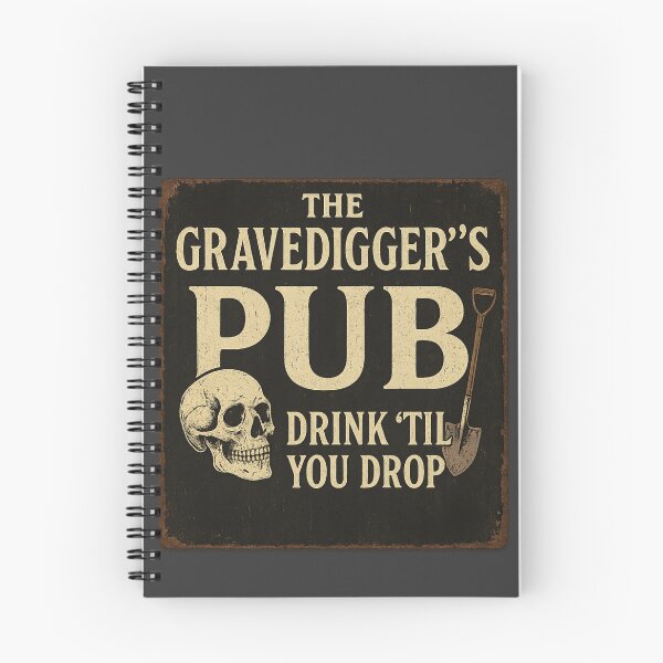 Item preview, The Gravedigger’s Pub Sign – Gothic Halloween Sticker, Creepy Bar Drink ‘Til You Drop Vintage Design designed and sold by Feral Confetti.