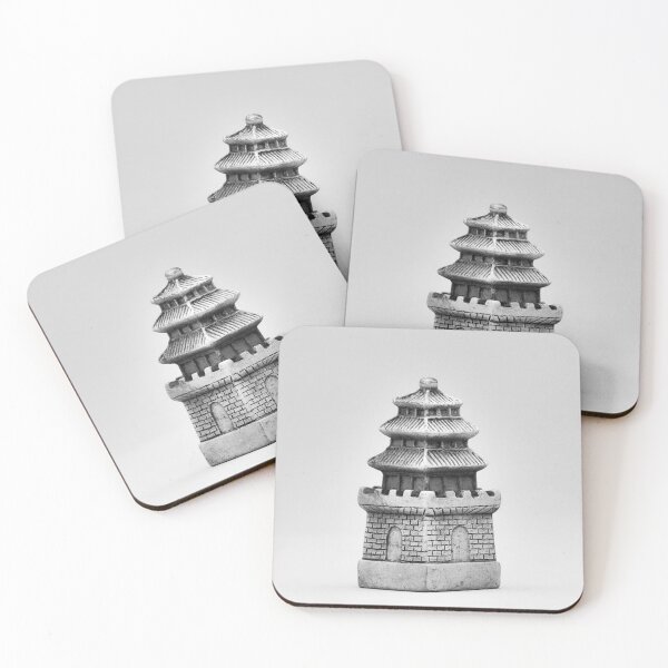 Item preview, Chinese Chess Rook Piece – Pagoda Tower in Black and White designed and sold by RastislavS.