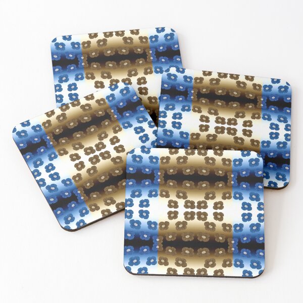 Item preview, Stripes of Blue and Gold Flowers designed and sold by fatenanwar.