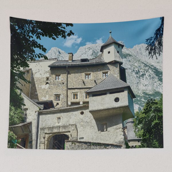 Item preview, Hohenwerfen Castle Entrance with Alpine Mountains – Austria designed and sold by RastislavS.