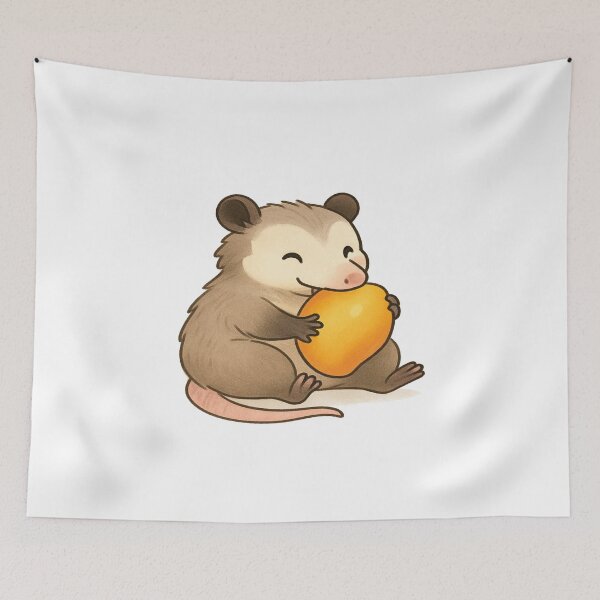 Item preview, Opossum eating mango designed and sold by YourFavBuddy.