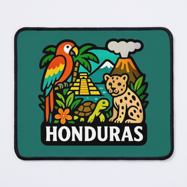 Item preview, Honduras - Jaguar, Macaw & Volcano designed and sold by Myra365Art.