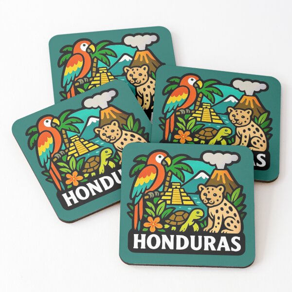 Item preview, Honduras - Jaguar, Macaw & Volcano designed and sold by Myra365Art.