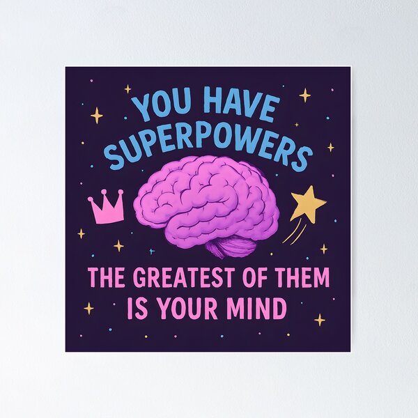 Item preview, Superpowers of the Mind – Cosmic Brain Art designed and sold by AgonGM.
