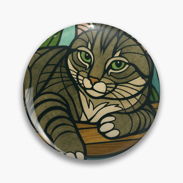 Item preview, Tabby Kitty Vitreaux designed and sold by Elvenwings.