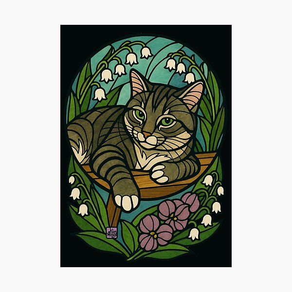 Item preview, Tabby Kitty Vitreaux designed and sold by Elvenwings.