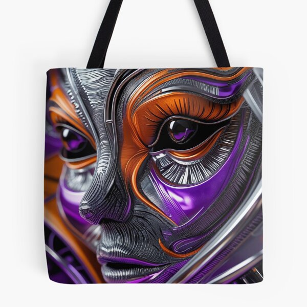 Item preview, Chrome Abstract Face in Purple and Orange designed and sold by Harmonic_Layers.