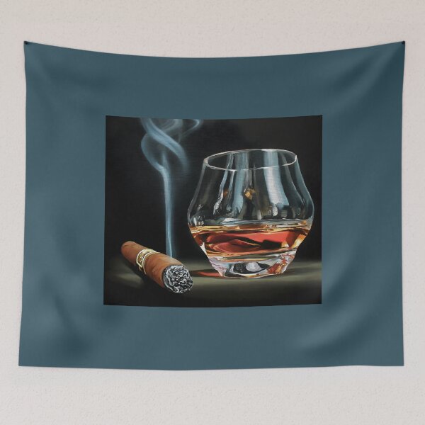 Item preview, Whiskey On the Rocks and Cigar Elegance - A Sophisticated Moment of Indulgence designed and sold by OlfactoART Studio.