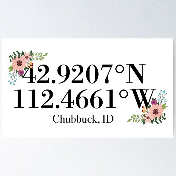 Item preview, Chubbuck, ID Coordinates designed and sold by mynameisliana.