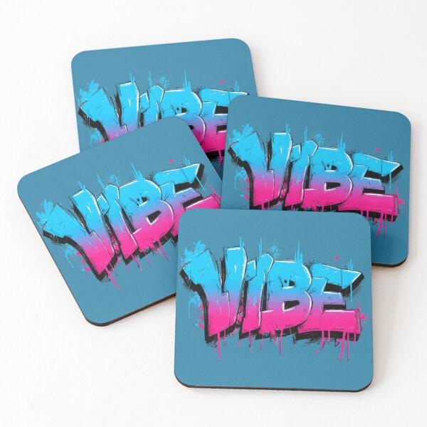 Item preview, VIBE – Neon Graffiti Bubble Lettering in Cyan & Pink (Streetwear) designed and sold by Meiersbeste.
