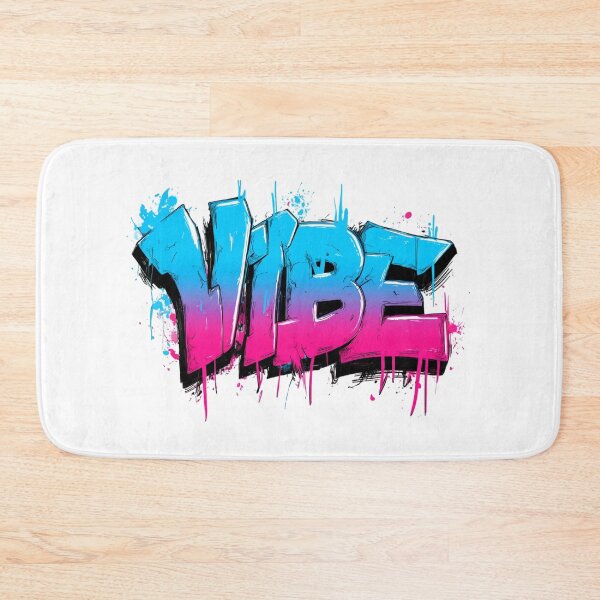 Item preview, VIBE – Neon Graffiti Bubble Lettering in Cyan & Pink (Streetwear) designed and sold by Meiersbeste.