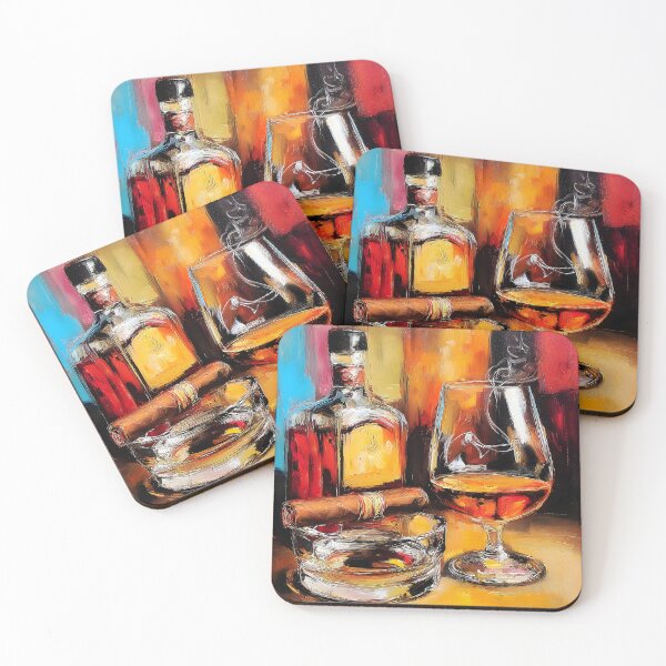 Item preview, Whiskey and Cigar Indulgence - A Luxurious Abstract Celebration of Sophistication Warmth and Flavor designed and sold by OlfactoART Studio.
