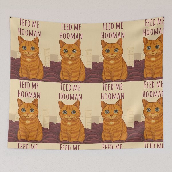 Item preview, Feed Me Hooman designed and sold by BooksMyCatsStol.