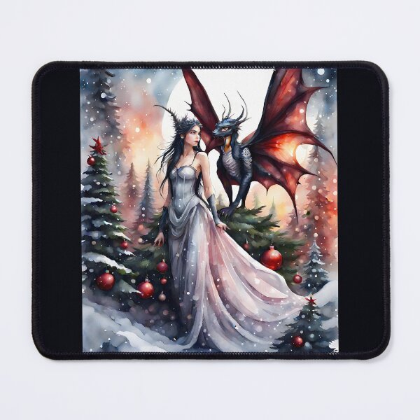 Item preview, Mystic Goth Fairy with Dragon — Dark Fantasy Art designed and sold by FaerieFusion.