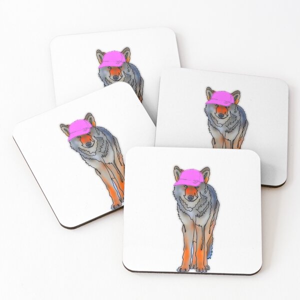 Item preview, Wolf in Pink Hat – animalzinhats designed and sold by Ashley’sAnimalz.