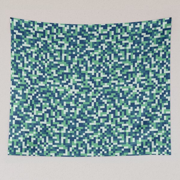 Item preview, Green Abstract pixel illustration seamless pattern  designed and sold by Sunakokookkook.