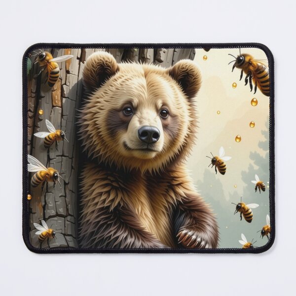 Item preview, Cute Bear eating Honey from a Honey Comb designed and sold by FlosArtPrintShop.