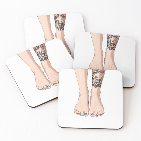 Item preview, Beautiful Feet with Leg Tattoo  designed and sold by blackrabbit25.