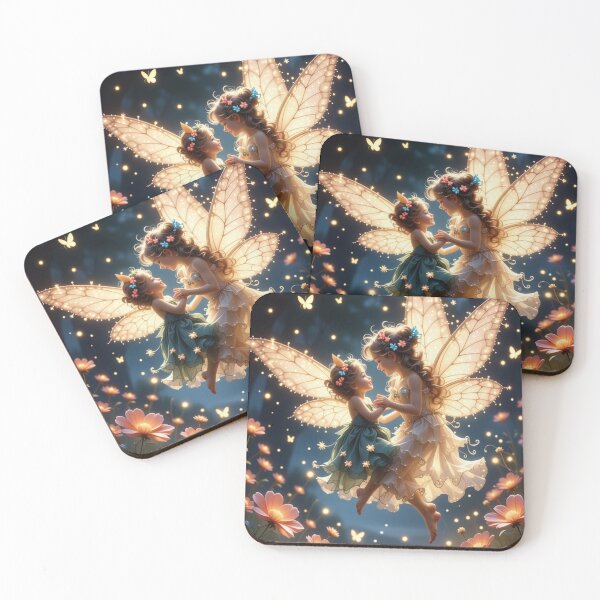 Item preview, Two Fairies dancing in the Sky designed and sold by FlosArtPrintShop.