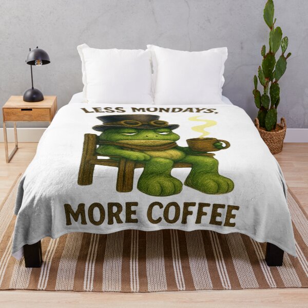 Item preview, Less Monday's More Coffee frog designed and sold by TheFrogPunk.