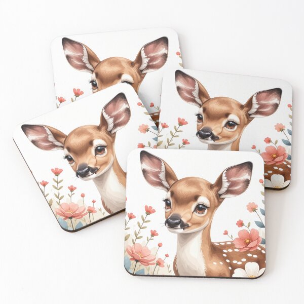 Aperçu de l'œuvre Cerf assis parmi les fleurs créée et vendue par FlosArtPrintShop.