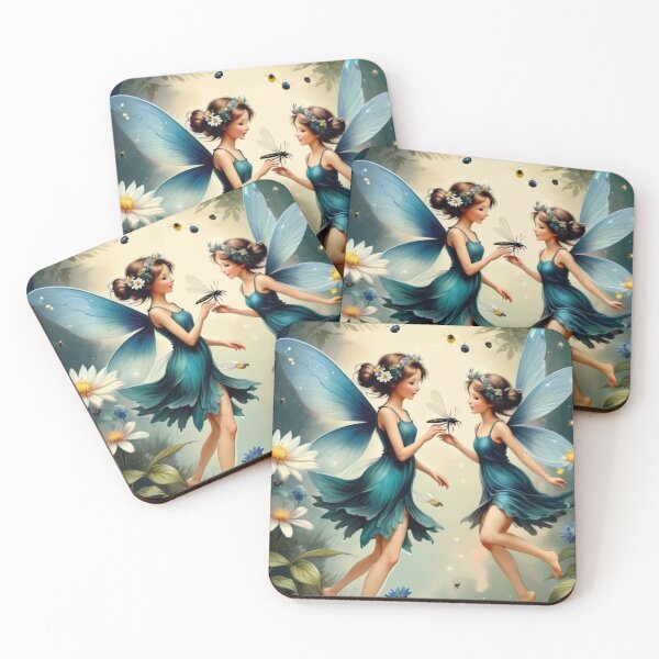 Item preview, Two Fairies dancing in the Sky designed and sold by FlosArtPrintShop.