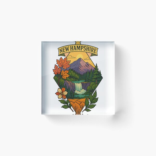 Item preview, New Hampshire artistic design mountain landscape designed and sold by Ahau Designs.