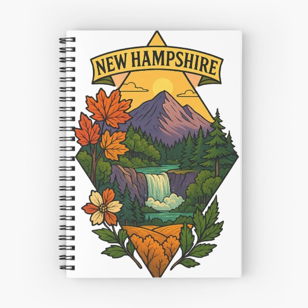 Item preview, New Hampshire artistic design mountain landscape designed and sold by Ahau Designs.