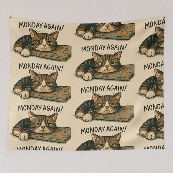 Item preview, Monday Again designed and sold by BooksMyCatsStol.