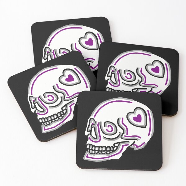 Item preview, Asexual Groovy Heart Skull designed and sold by DeedziDesigns.