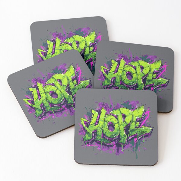 Item preview, HOPE – Graffiti Street Art Tag Neon Green & Purple, Dripping Style designed and sold by Meiersbeste.