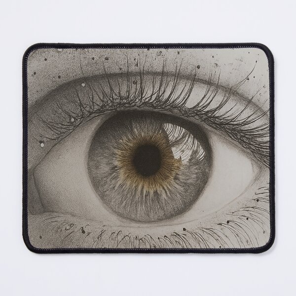 Item preview, Realistic Pencil Eye Drawing – Black and White Dot Art Illustration designed and sold by Line Designs By Duck.