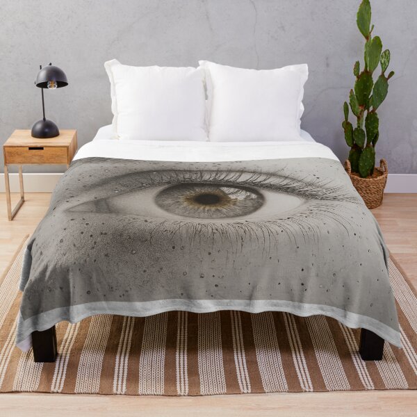 Item preview, Realistic Pencil Eye Drawing – Black and White Dot Art Illustration designed and sold by Line Designs By Duck.