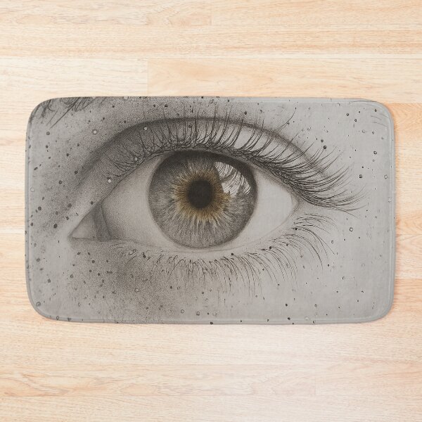 Item preview, Realistic Pencil Eye Drawing – Black and White Dot Art Illustration designed and sold by Line Designs By Duck.