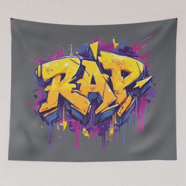 Item preview, RAP – Wildstyle Graffiti Neon Splash & Drips designed and sold by Meiersbeste.