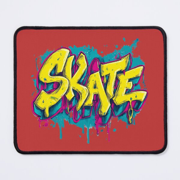 Item preview, SKATE – Wildstyle Graffiti in Yellow-Cyan-Pink Streetart & Drips designed and sold by Meiersbeste.